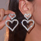 SILVER HEART CRYSTAL DROP EARRINGS
