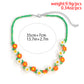GREEN - FLOWER BEED CHAIN CHOKER NECKLACE