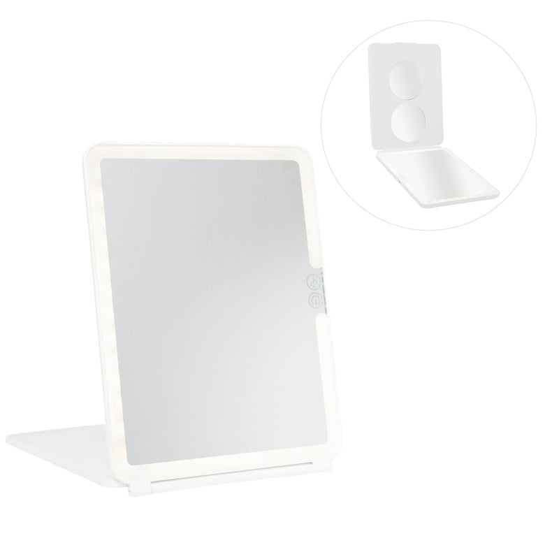 WHITE - ON THE GO LED MIRROR