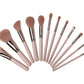 12pc BRUSH SET & CLEANER TAN BUNDLE