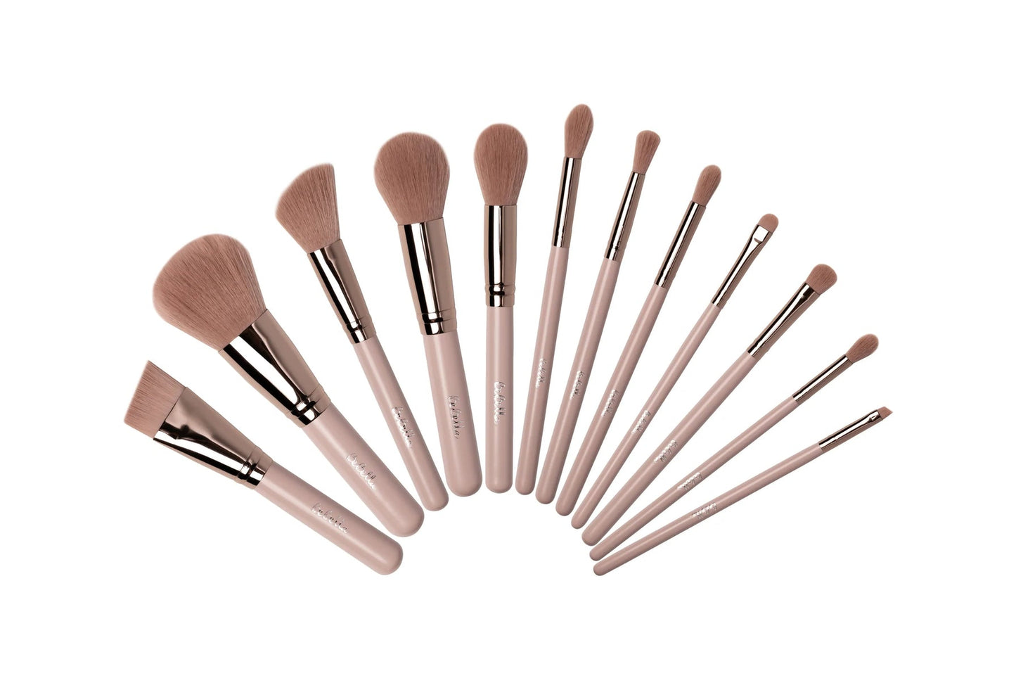 12pc BRUSH SET & CLEANER TAN BUNDLE