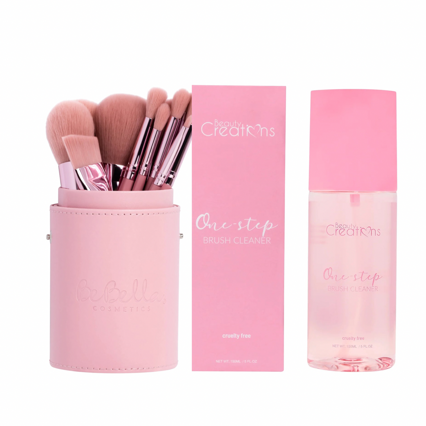 12pc BRUSH SET & CLEANER PINK BUNDLE