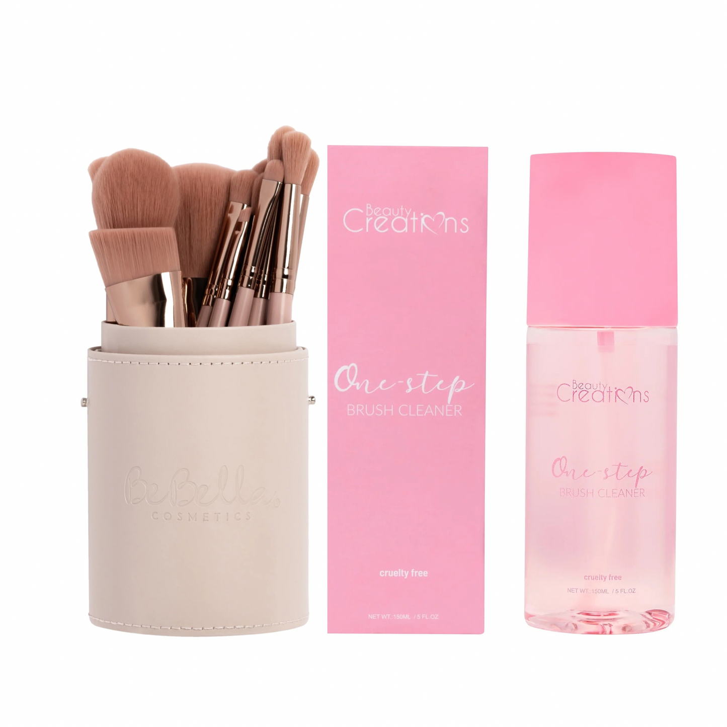 12pc BRUSH SET & CLEANER TAN BUNDLE